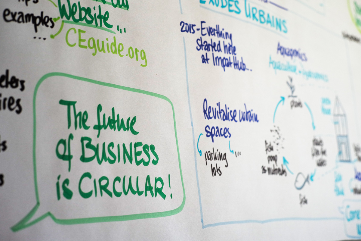 Detail of the Recording showing the quote "The future of business is circular"
