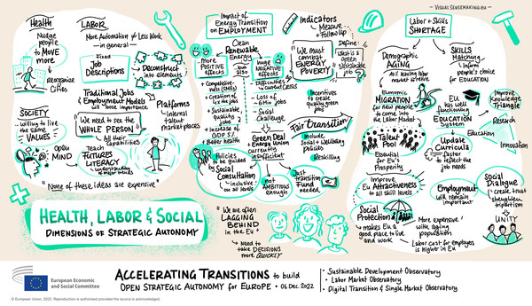Graphic Recording of Panel 2 - Health, Labor and Social dimensions of Strategic Autonomy