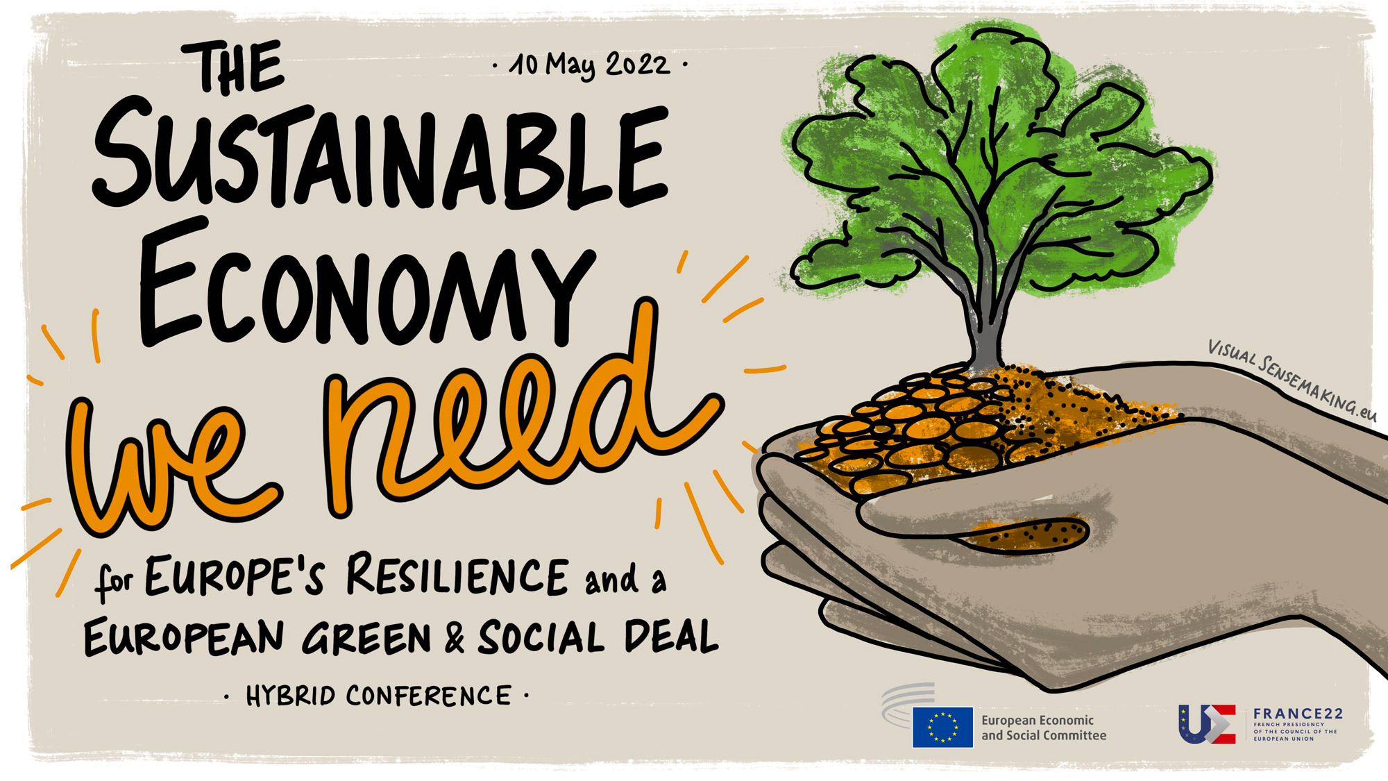 Key visual for the Digital Graphic Recording of the Sustainable Economy We Need conference